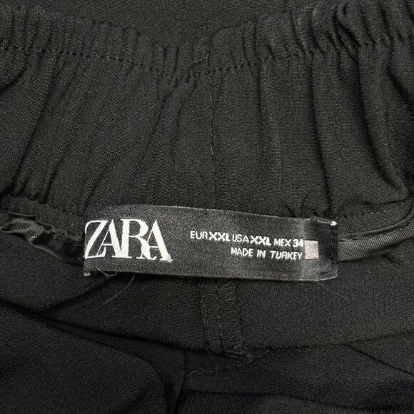 Zara Women Wide Leg Utility Cargo Pants Size XXL 2XL Black D061 -30 - Picture 10 of 16
